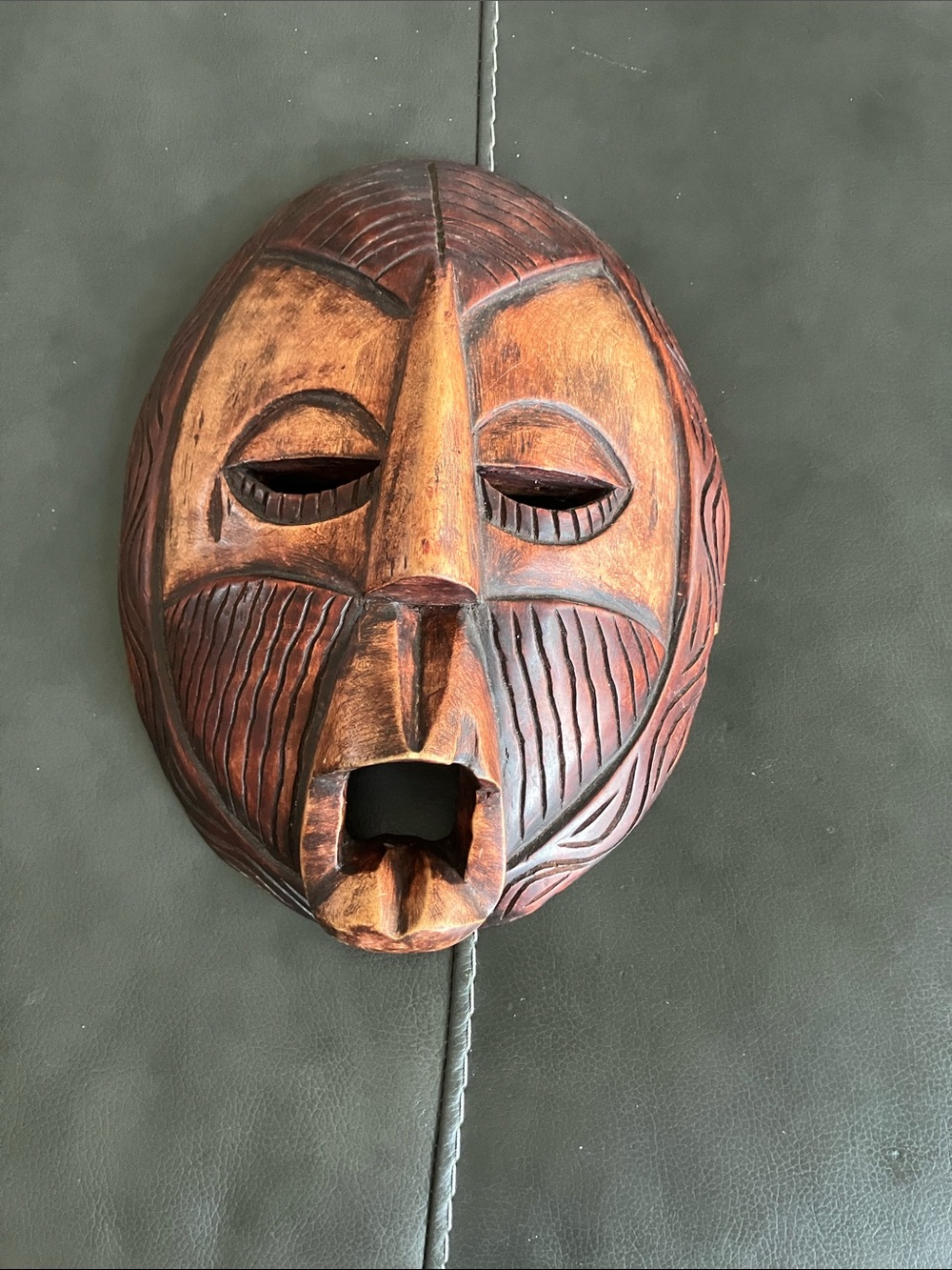 Hand-Carved Wooden Tribal Wall Mask made in Ghana